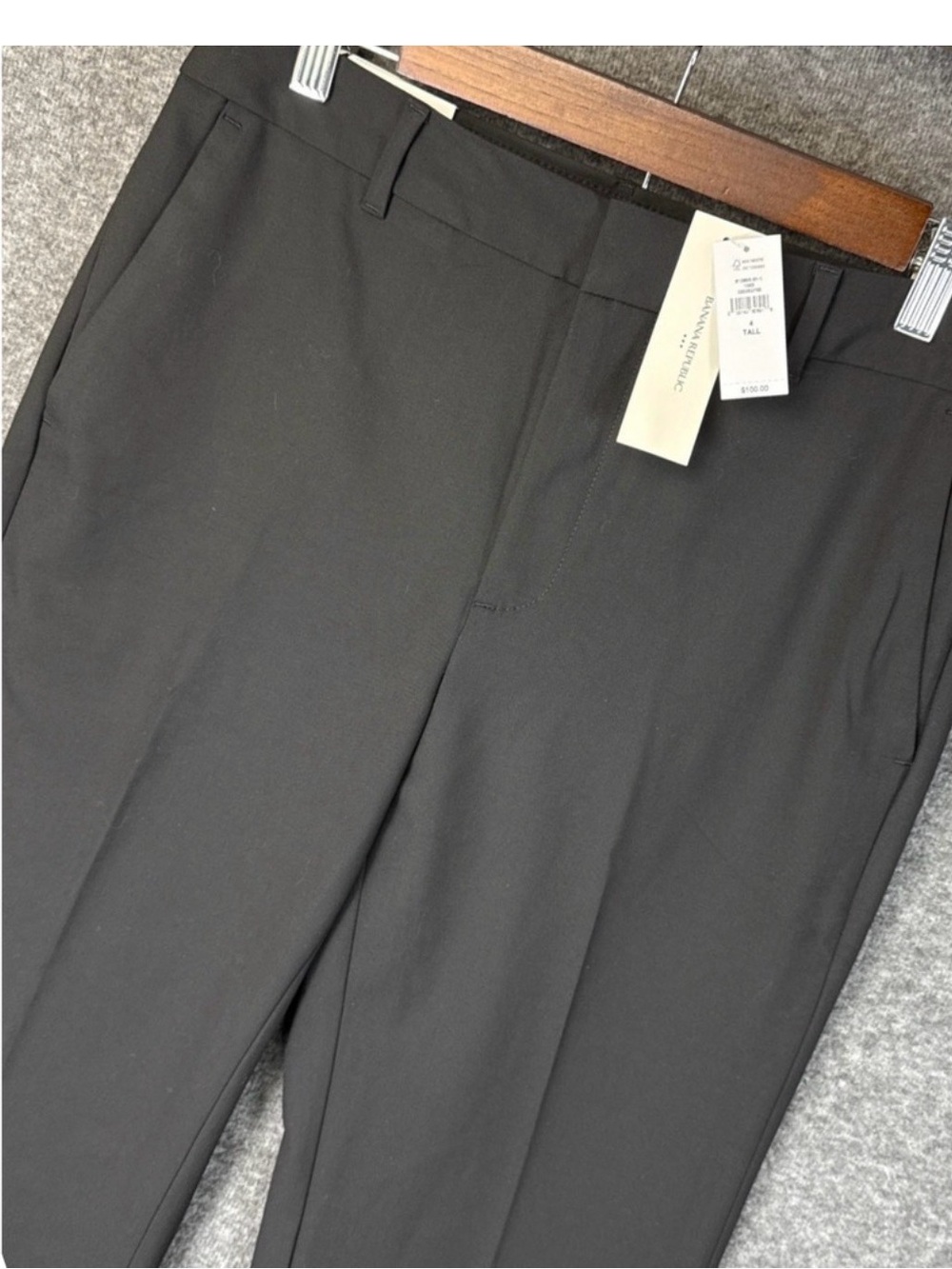 Banana Republic Black Tailored Dress Pants-sculpted stretch bootcut 4Tall